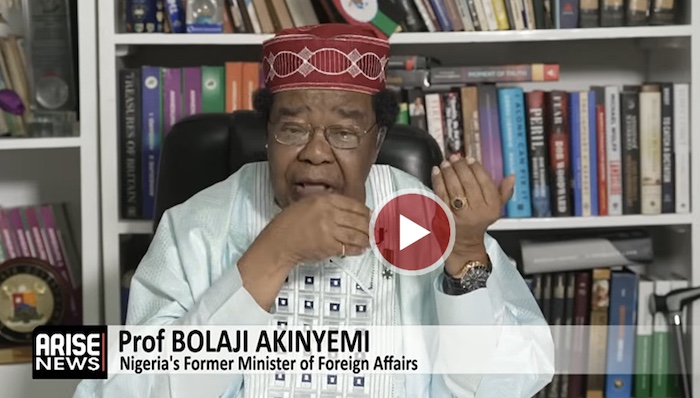 Bolaji Akinyemi speaking about Tinubu's state visit