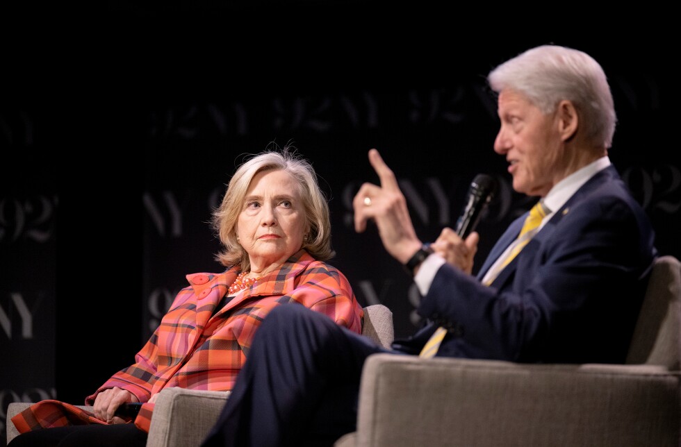 Hillary and Bill Clinton during a deposition related to Jeffrey Epstein