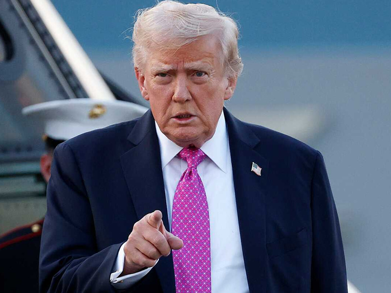 Donald Trump speaking about US-Iran relations