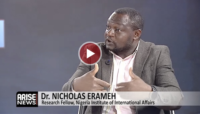 Dr. Nicholas Erameh discussing the UN resolution on reparations
