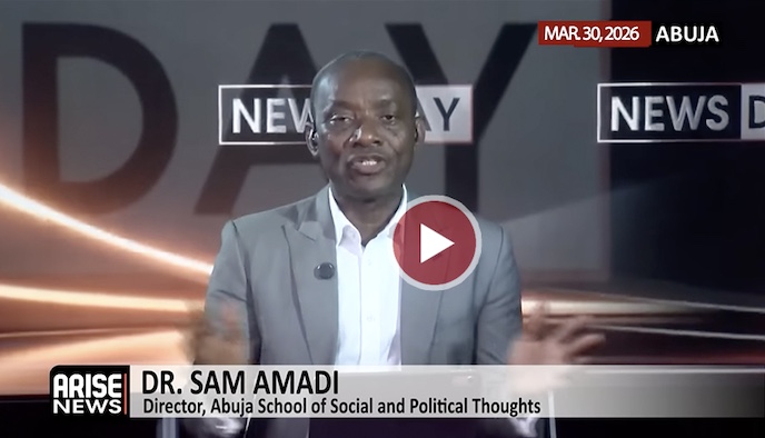 Dr. Sam Amadi during an interview discussing Nigeria's party conventions