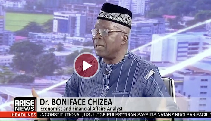 Dr. Boniface Chizea during the interview on Nigeria's economy