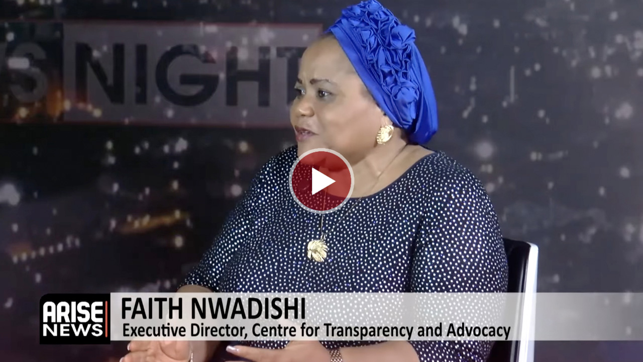 Faith Nwadishi, Executive Director of the Centre for Transparency and Advocacy