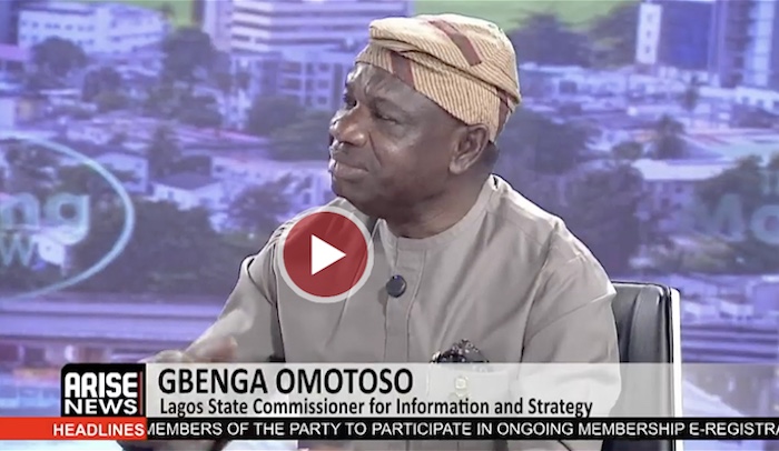 Gbenga Omotoso, Lagos State Commissioner for Information and Strategy, speaking during a news interview.