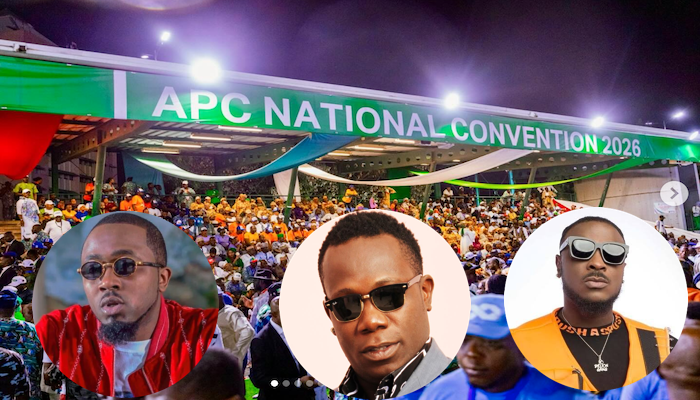 Ice Prince, Duncan Mighty, and Peruzzi performing at the APC convention.