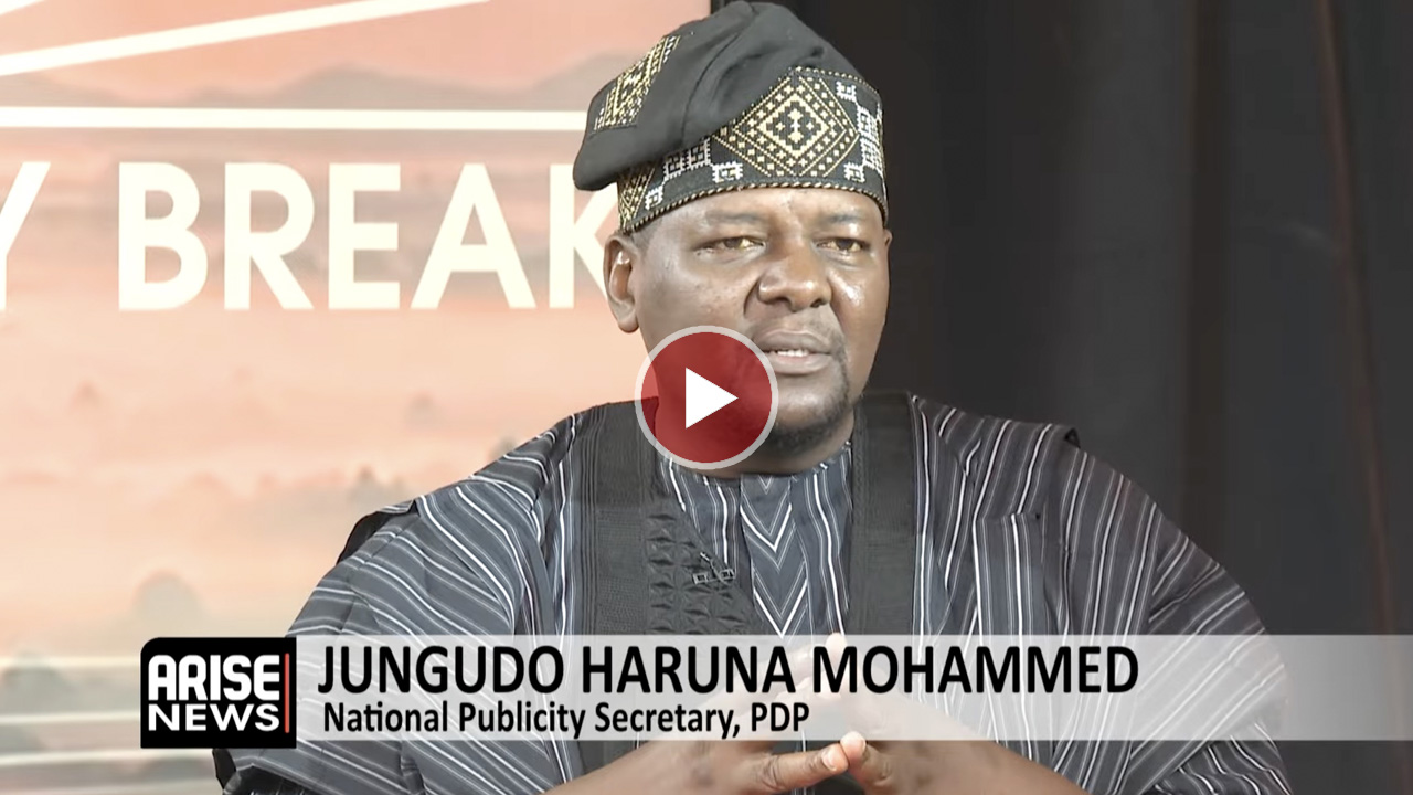 Jungudo Haruna Mohammed, PDP's National Publicity Secretary, addressing the media.