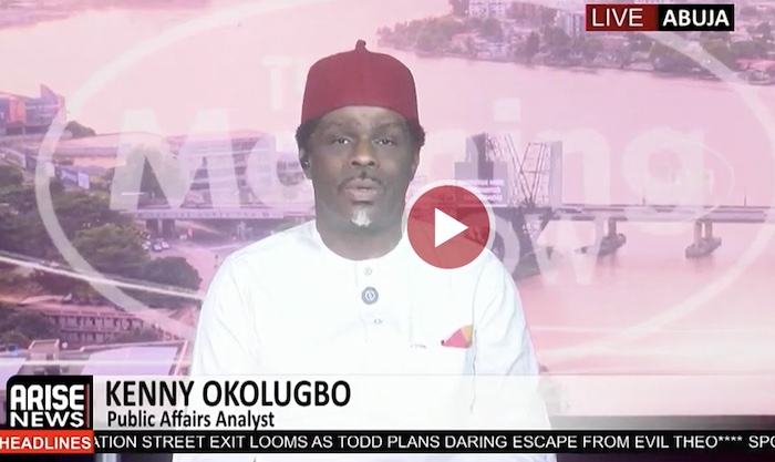 Kenny Okolugbo discussing political analysis for Nigeria's upcoming elections