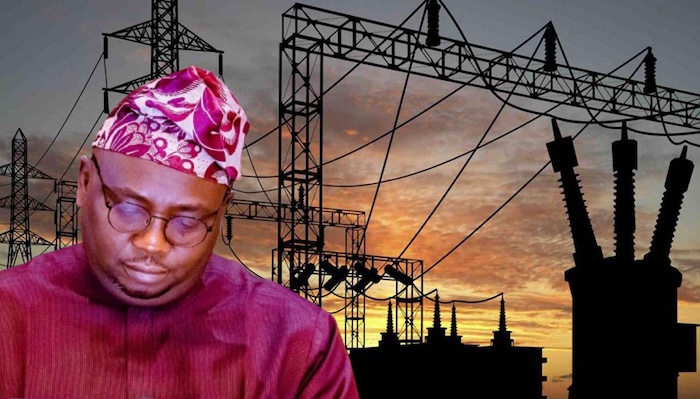 Minister of Power, Adebayo Adelabu, in a dark setting.
