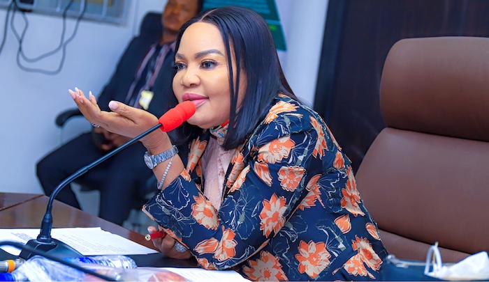 Nkeiruka Onyejeocha during her inspection of factories in Ogun State.