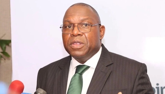 Olusegun Adesokan addressing the announcement of the new tax policy in Abuja.