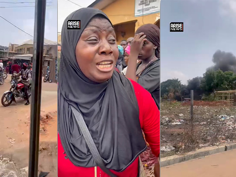 Youths in Auchi set homes ablaze during a protest over kidnappings.