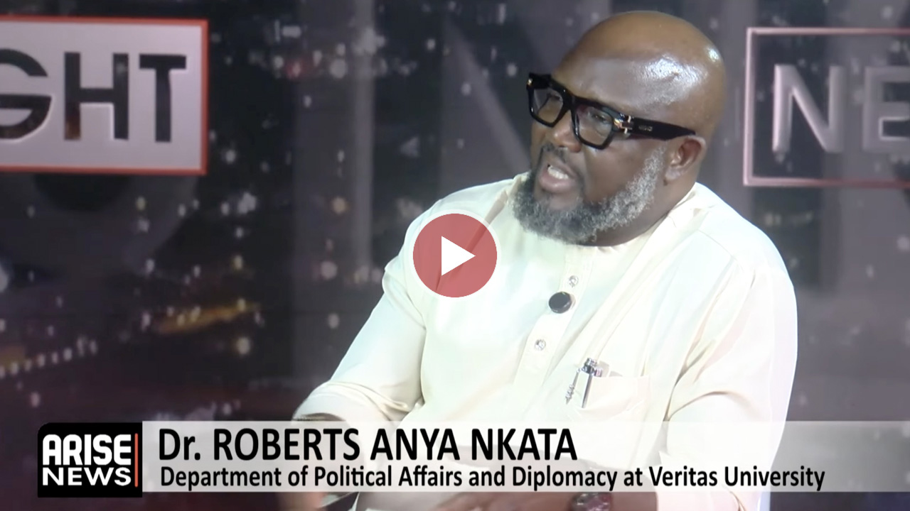 Dr. Roberts Anya Nkata speaking on international diplomacy.