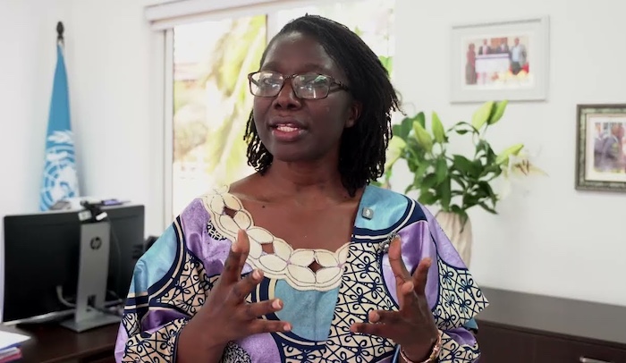 Sharon Dimanche, Chief of Mission of IOM, speaking at the Edo State Summit.