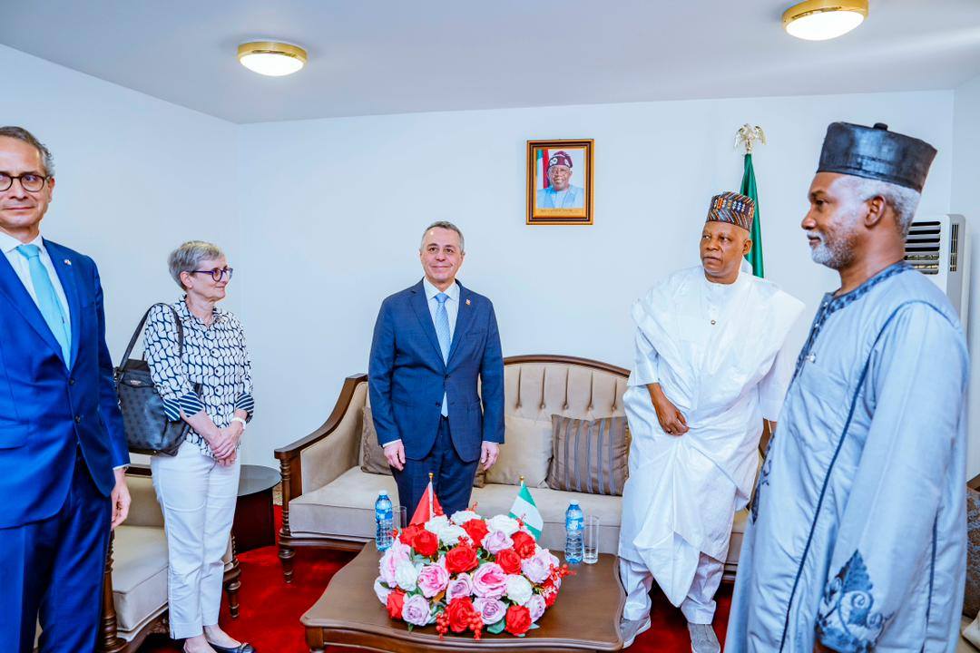 Nigeria's Vice President Kashim Shettima meets with Swiss Vice President Ignazio Cassis.