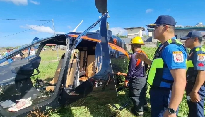 A Qatari military helicopter crash site in territorial waters