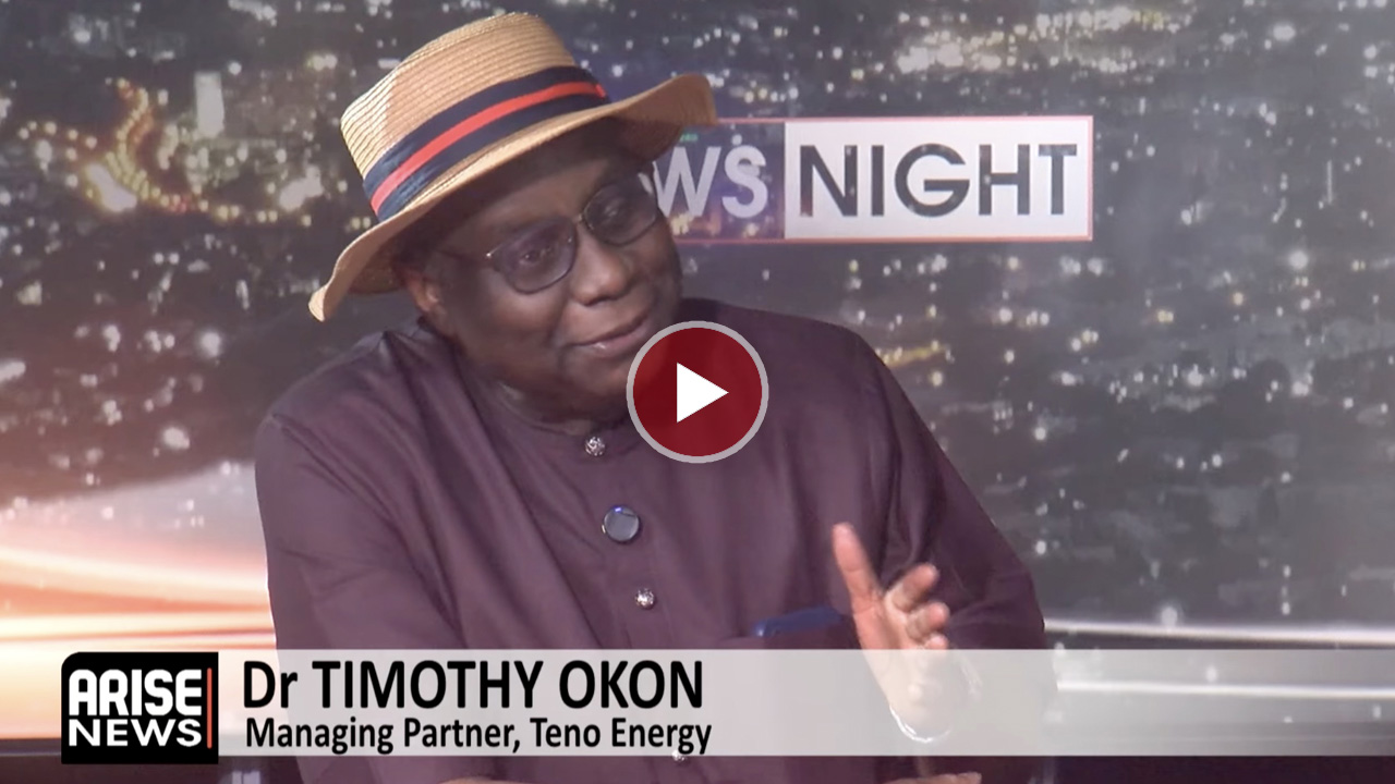 Dr. Timothy Okon speaking during an interview on Arise News.