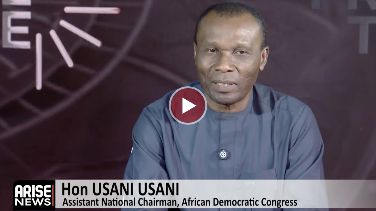 Usani Usani, Assistant National Chairman of ADC, speaking at a press conference