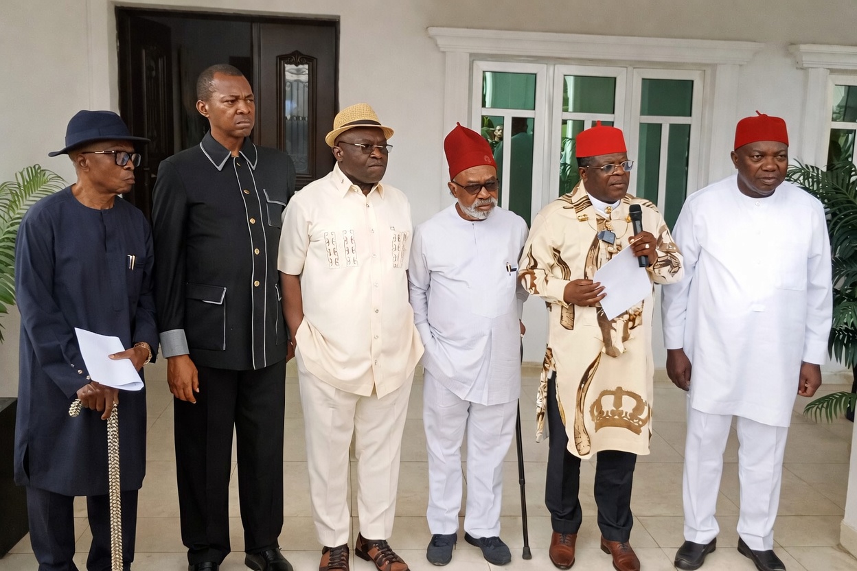 Group photo of former South-East governors at the inauguration of their new forum.