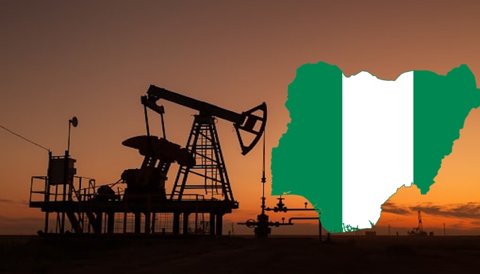 An image depicting a Nigerian flag with elements suggesting economic growth.