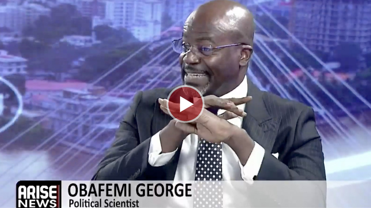 Political scientist Obafemi George speaking during an interview.