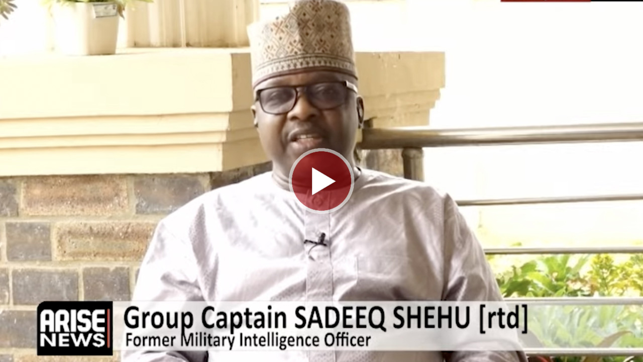 Group Captain Sadeeq Shehu (Rtd) speaking during an interview.