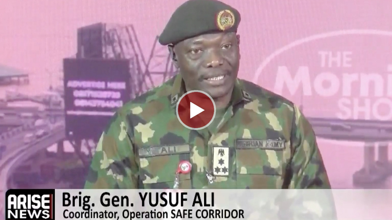 Brigadier General Yusuf Ali, Coordinator of Operation SAFE CORRIDOR, speaking during an interview.