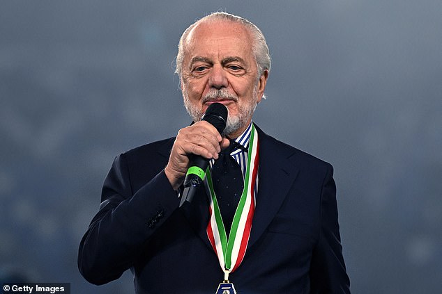 Napoli owner Aurelio De Laurentiis is seen in an image related to the article.