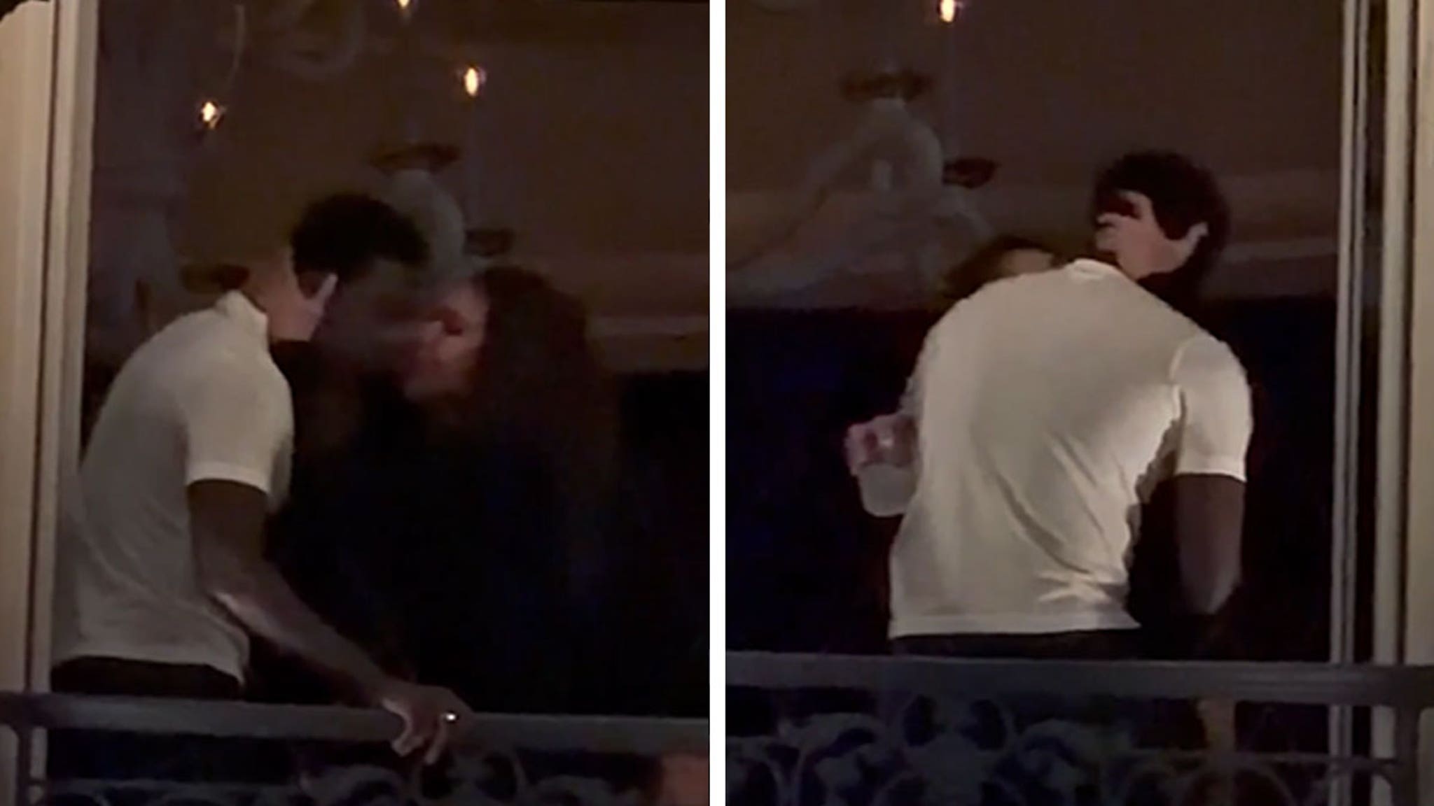 Lori Harvey and Damson Idris kissing at Paris Fashion Week after party