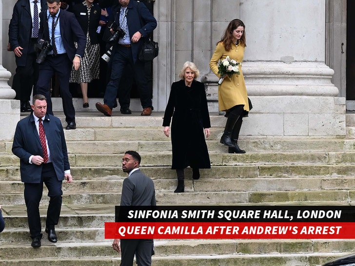 Queen Camilla seen leaving a concert in London