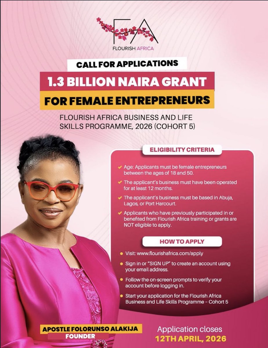 Folorunsho Alakija ₦1.3 Billion Grant for Female Entrepreneurs 2026