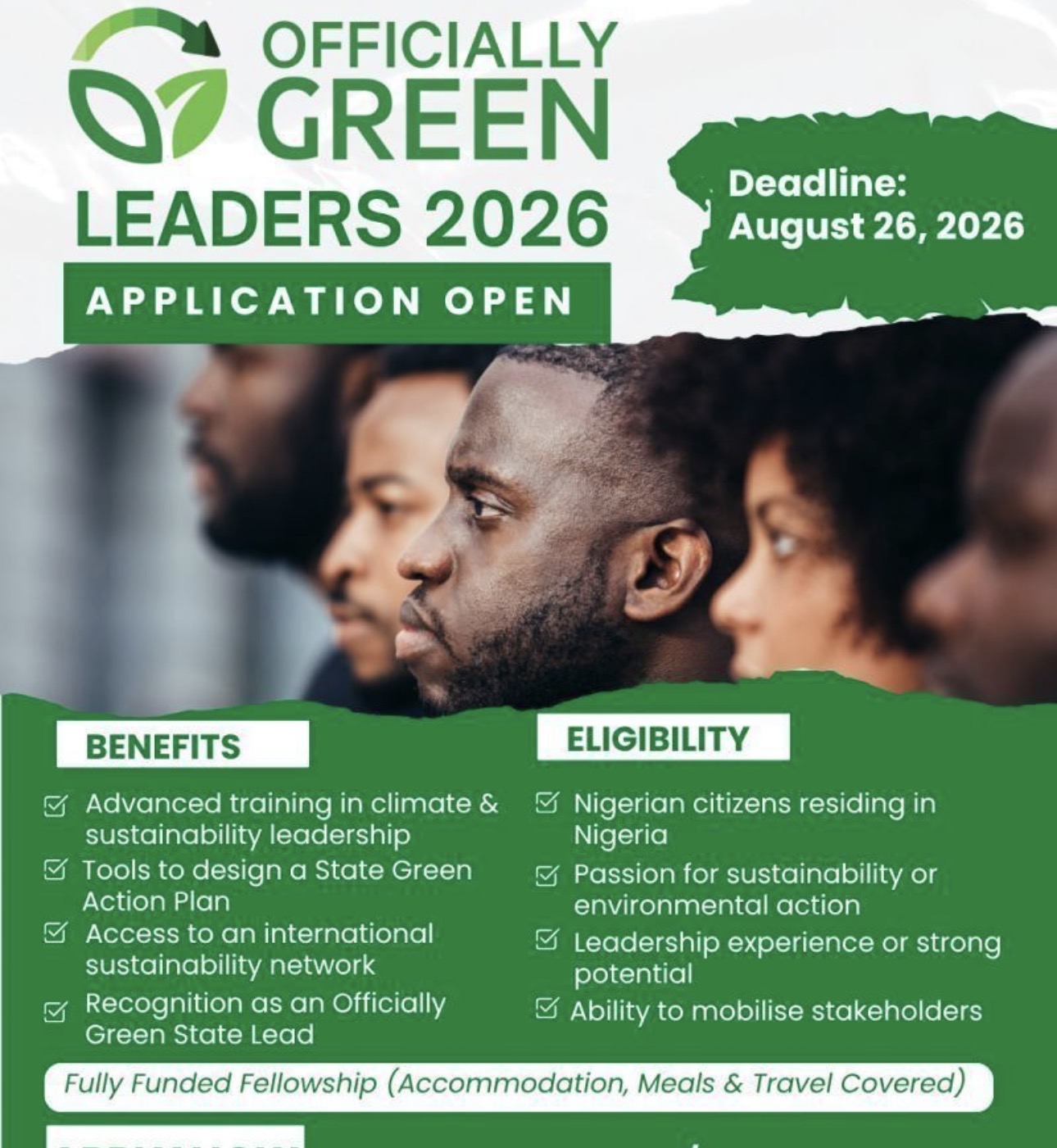 Call for Applications: Green Leaders Fellowship 2026 | Fully Funded