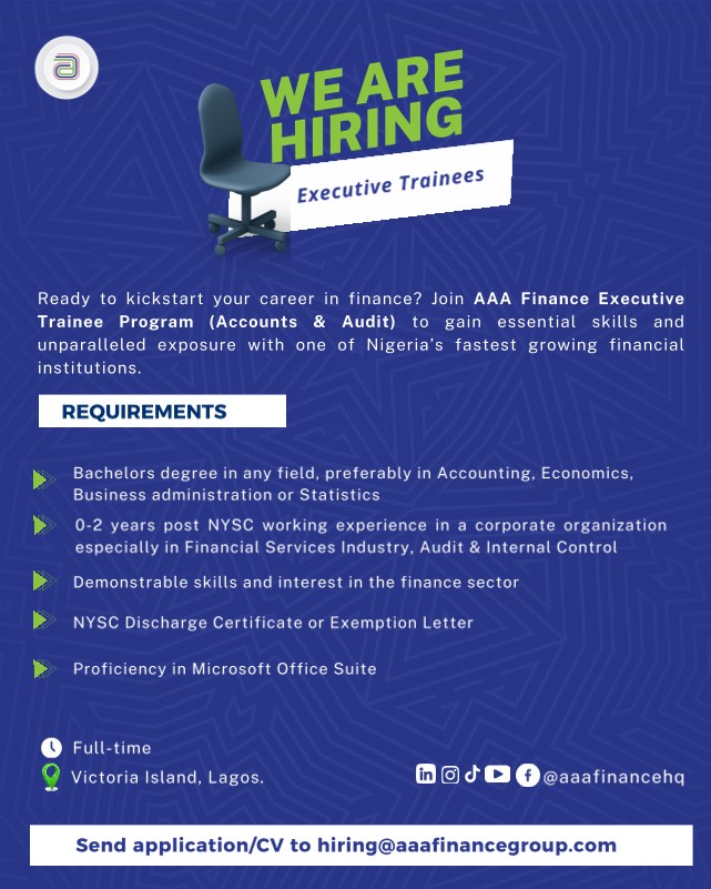 AAA Finance Executive Trainee Program 2026