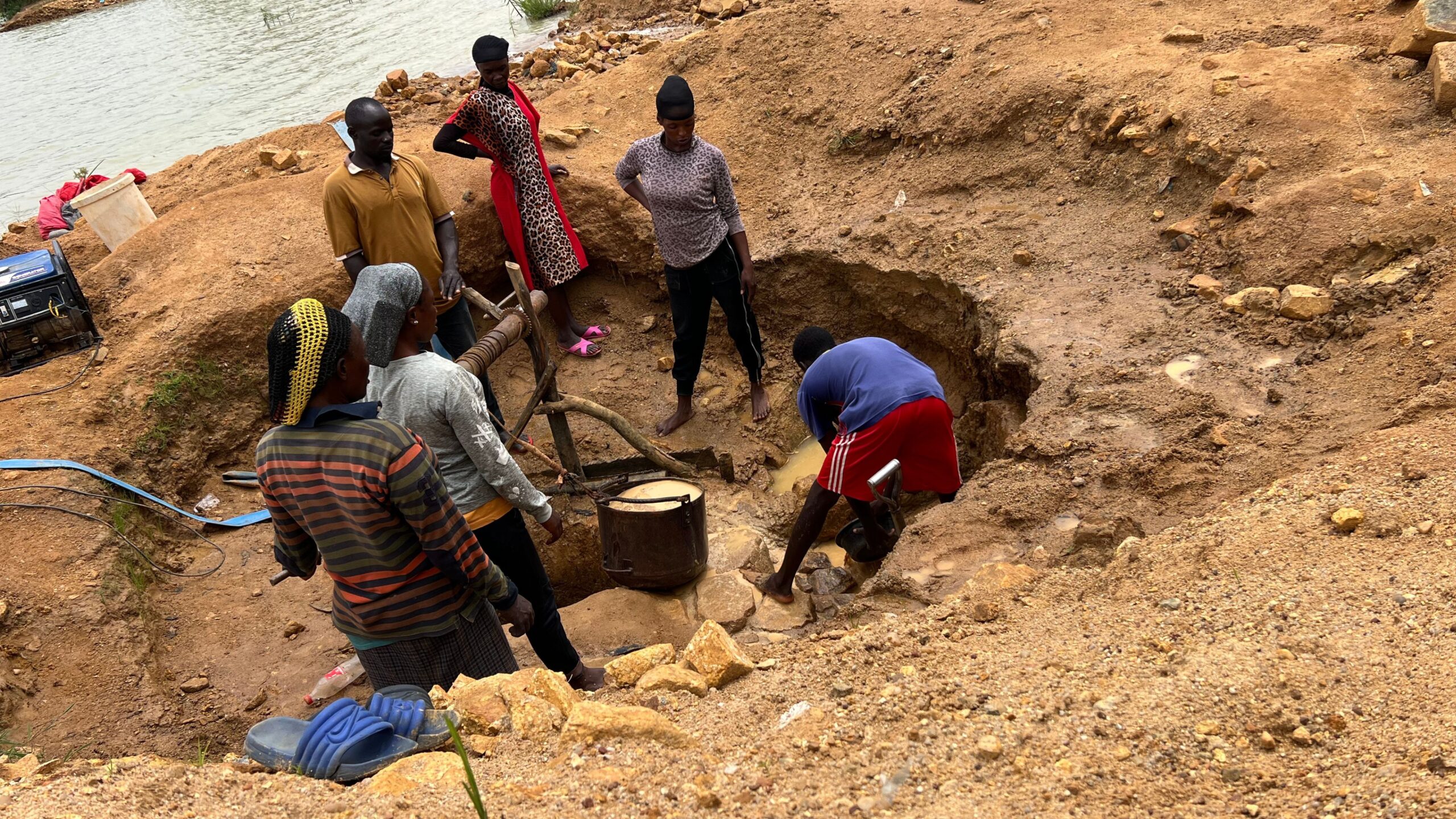 Women working at a mining site in Barikin Ladi, Plateau State.
