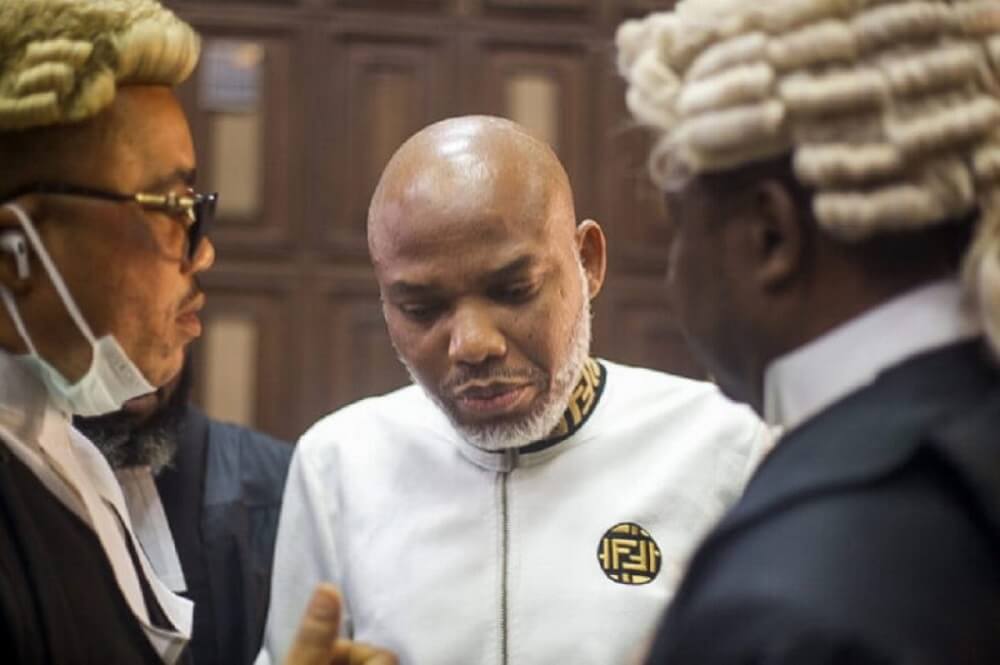 Nnamdi Kanu, the leader of IPOB, during a court hearing.