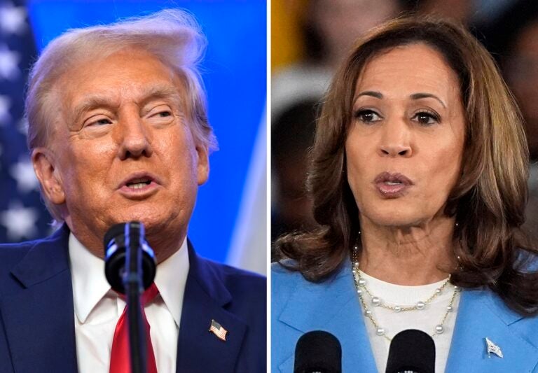 Former US Vice President Kamala Harris and President Donald Trump