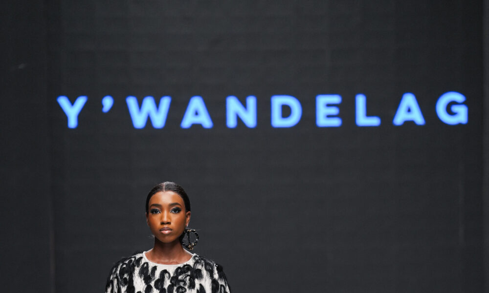 Anita Ukah walking for Y’wandelag at Lagos Fashion Week 2024
