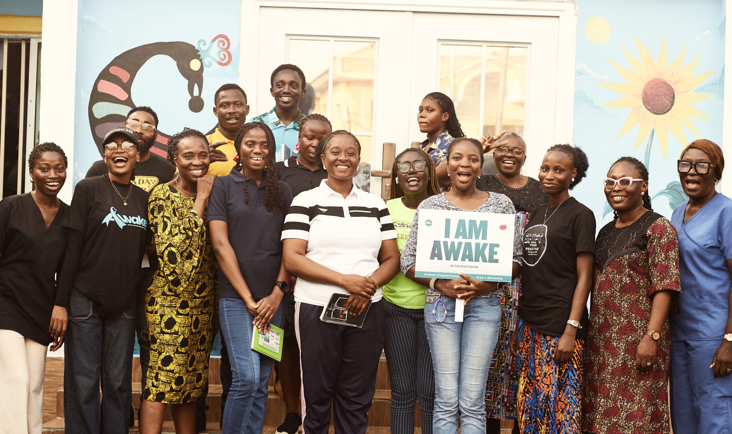 Promotional image for the AWAKE Campaign, highlighting cervical cancer awareness.