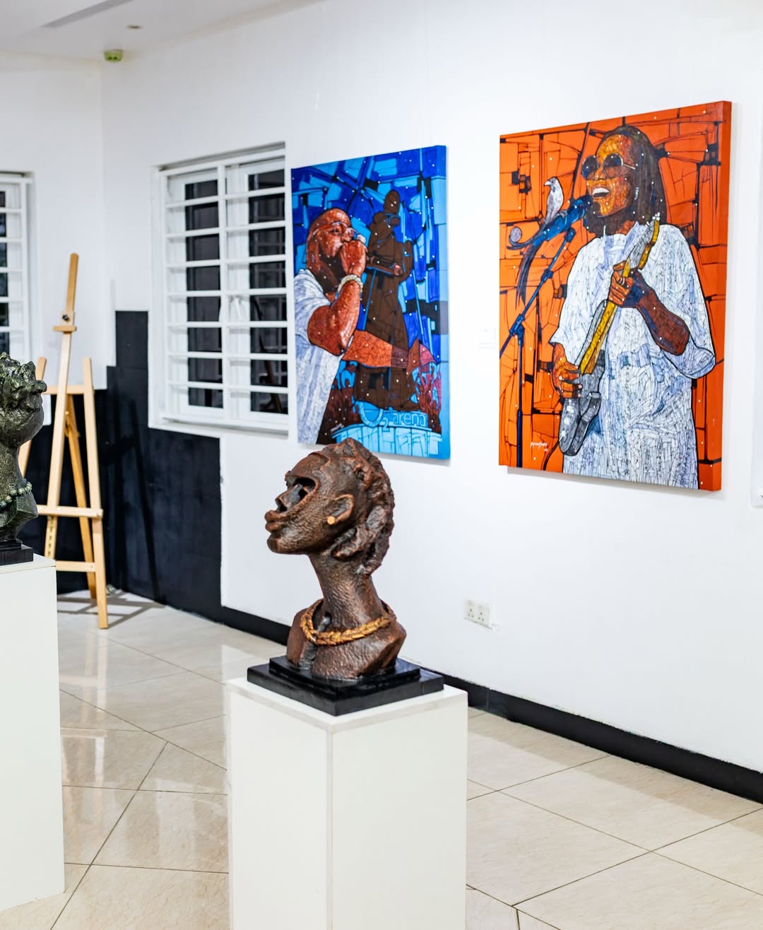 A captivating piece from the exhibition showcasing the essence of Afrobeat