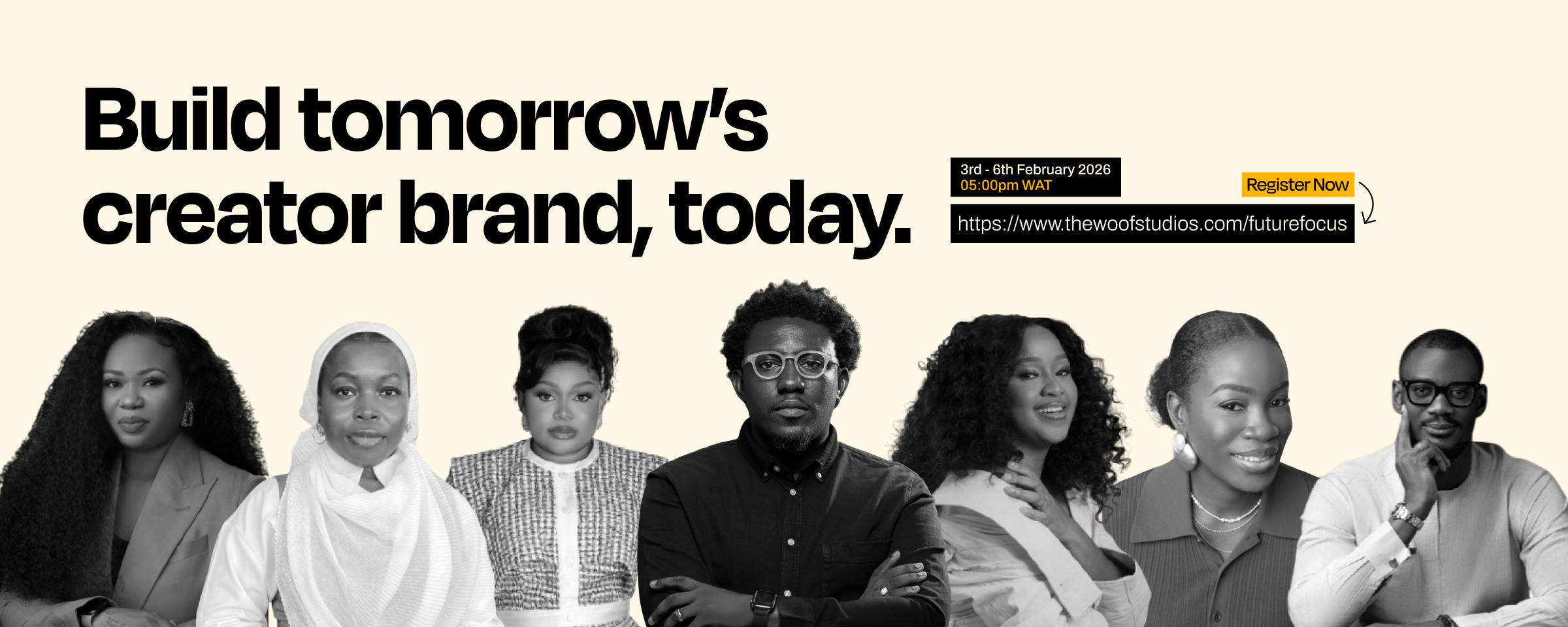 Woof Studios Future Focus Masterclass promotional banner.