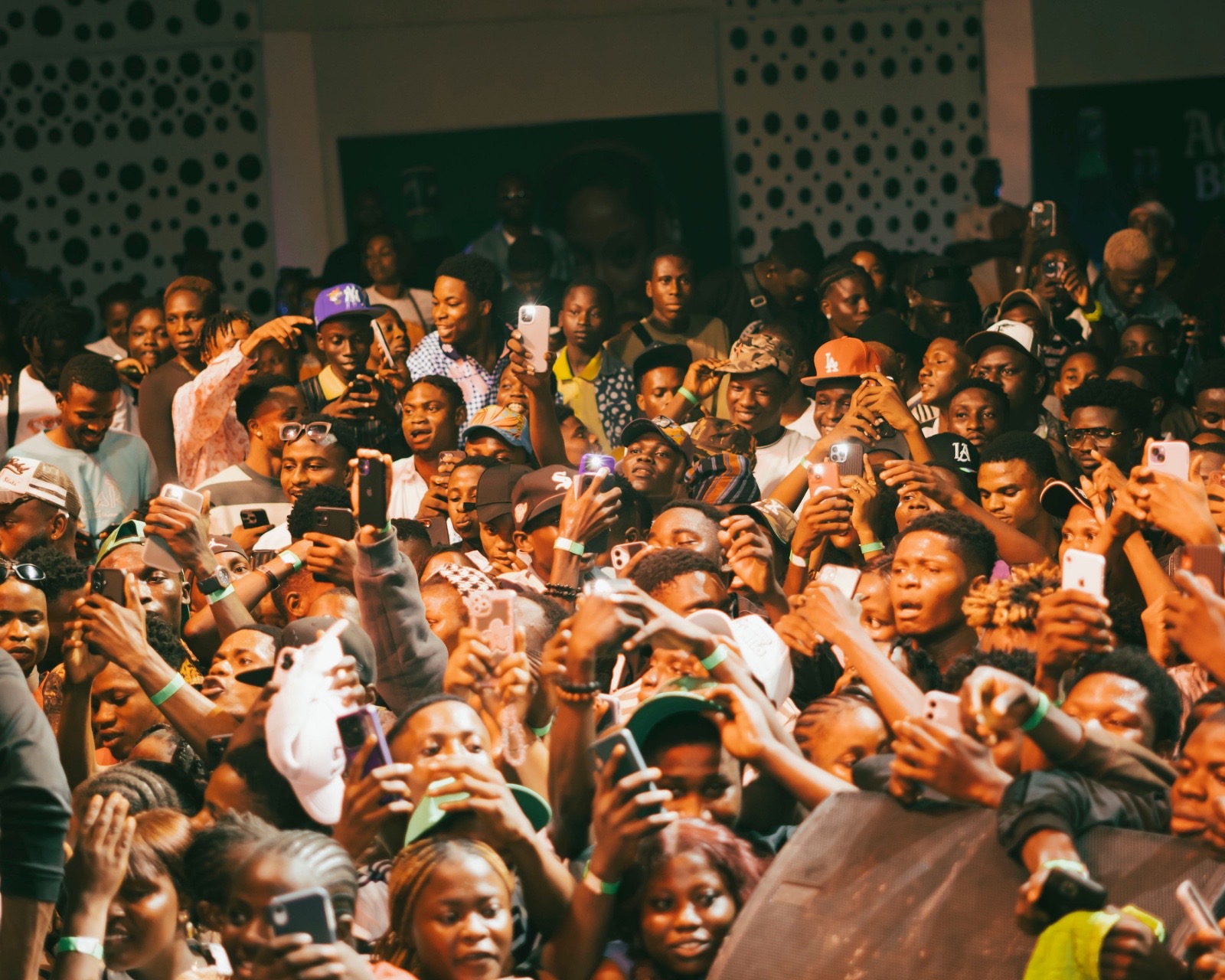 A vibrant crowd enjoying the Lagos Rocks event