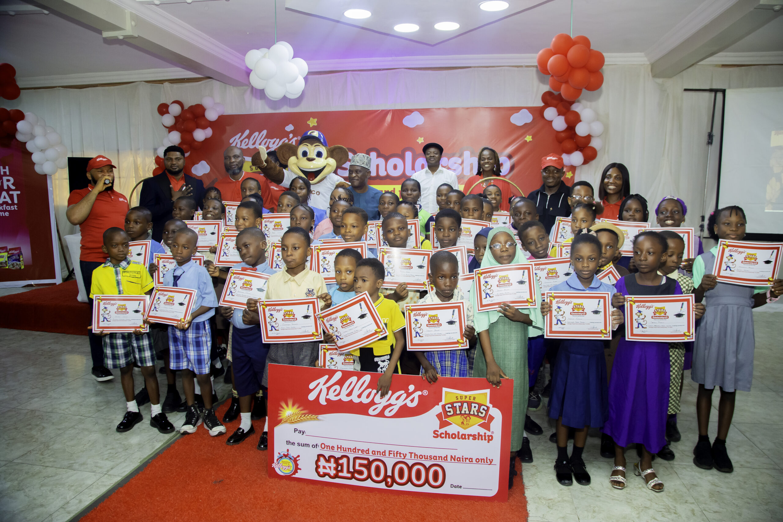 Excited scholarship recipients at the Kellogg's Nigeria Scholarship Award Ceremony