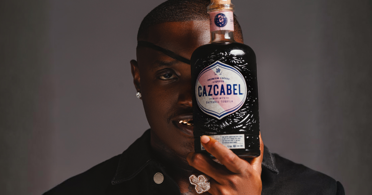 Cazcabel Tequila promotional image highlighting Ruger as brand ambassador