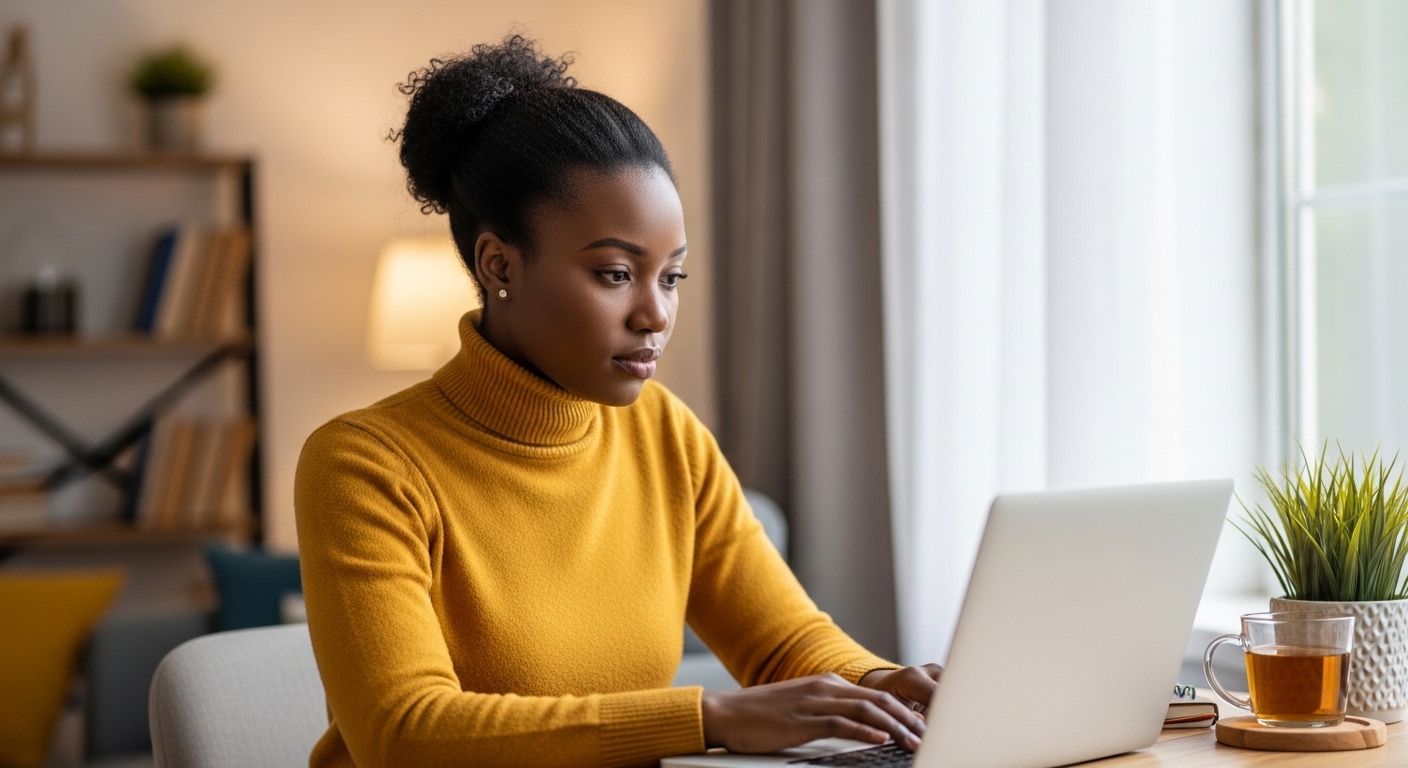 Illustration of a remote working setup