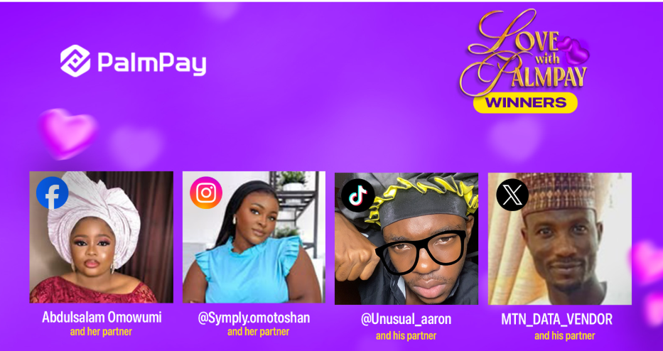 Promotional image for PalmPay's #LoveWithPalmPay campaign