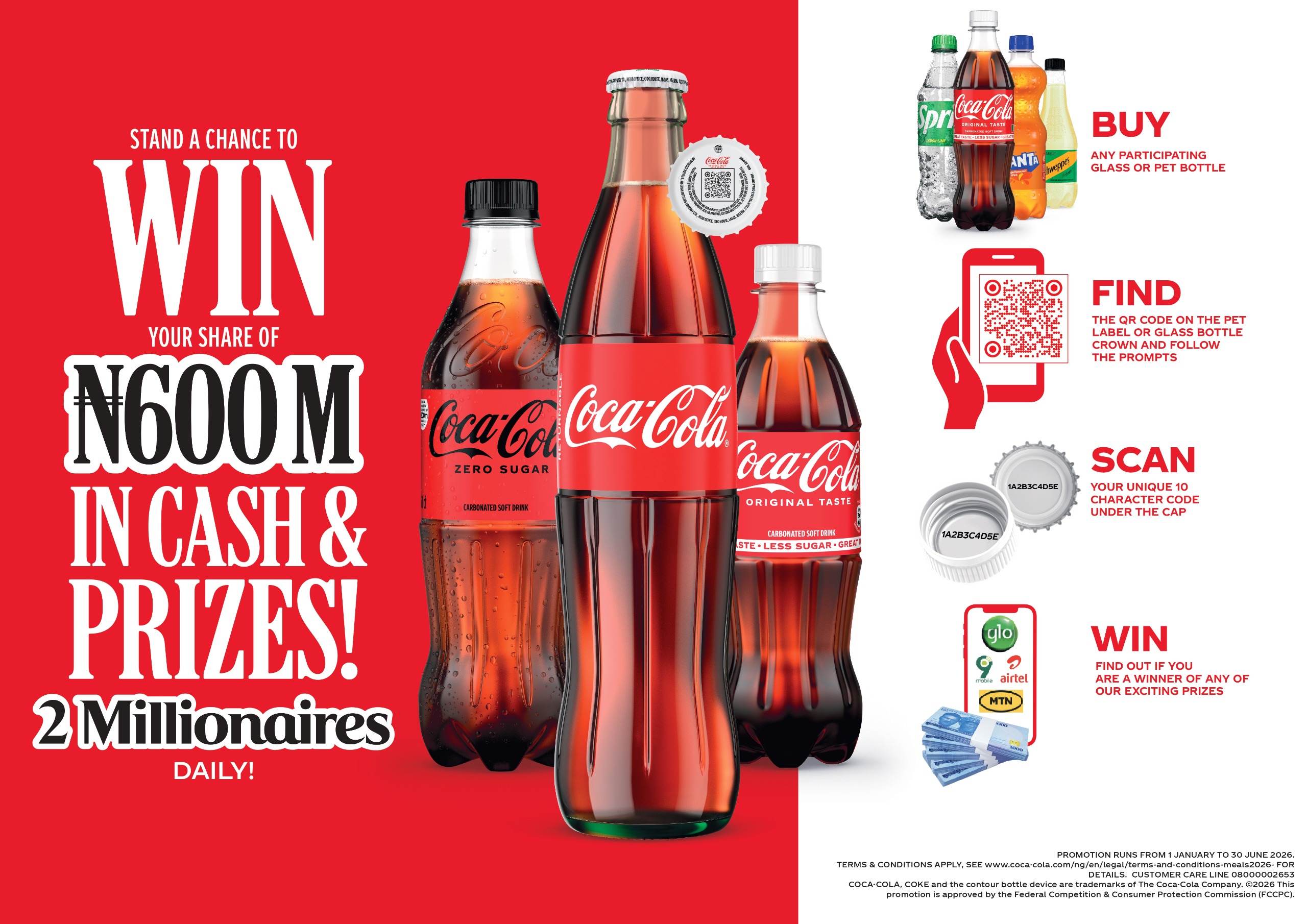 Coca-Cola Nigeria's promotional image related to the 'Coke With Meals' campaign