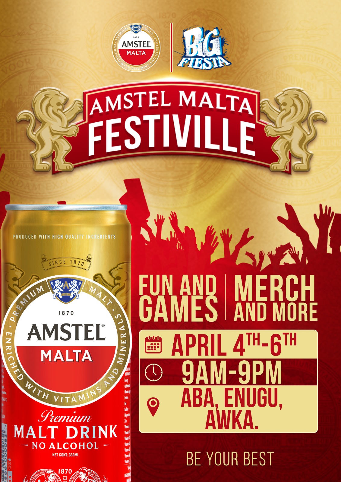 Amstel Malta Easter Village branding image