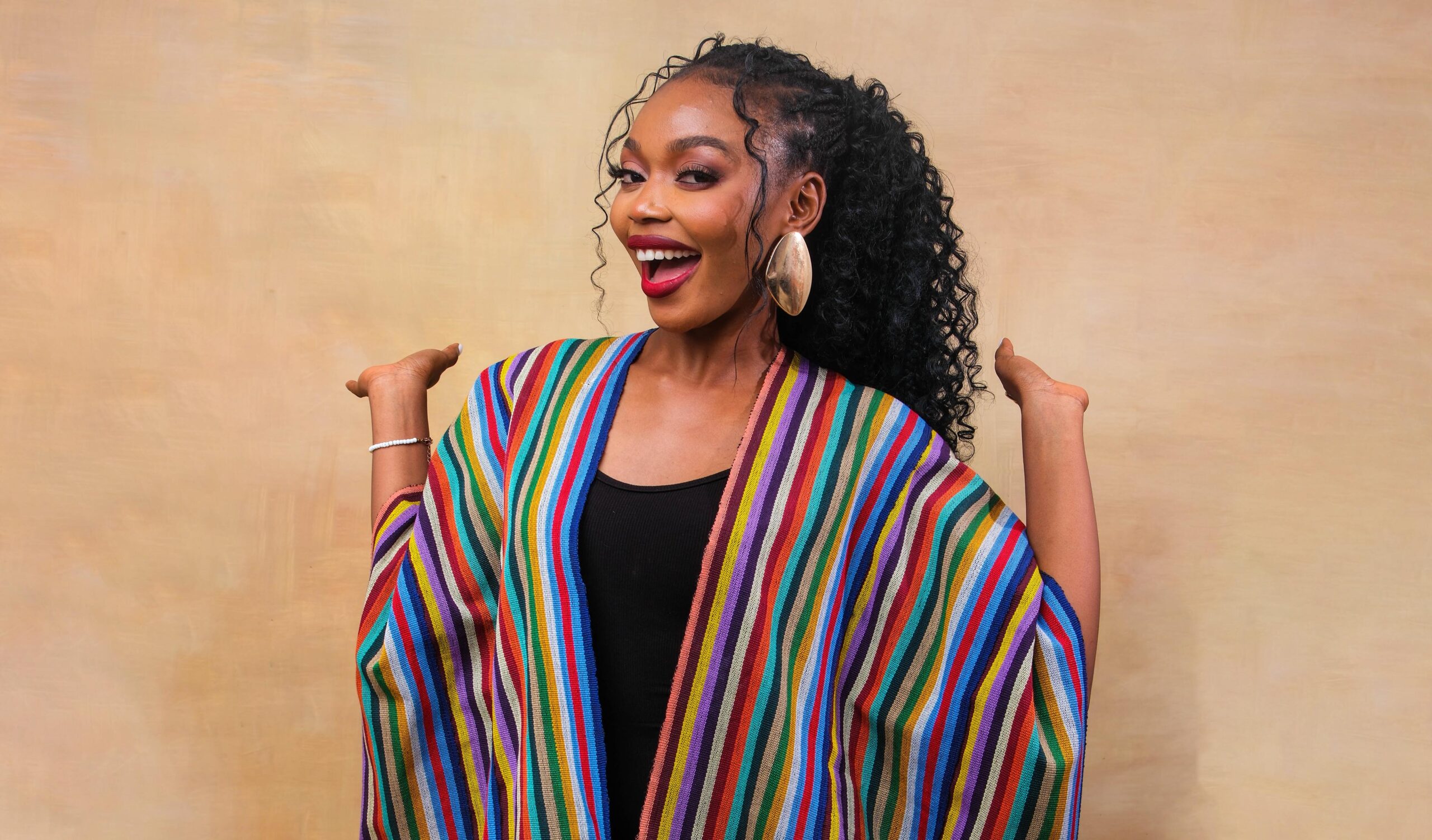 Hafsat Abdullahi performing during a film shoot