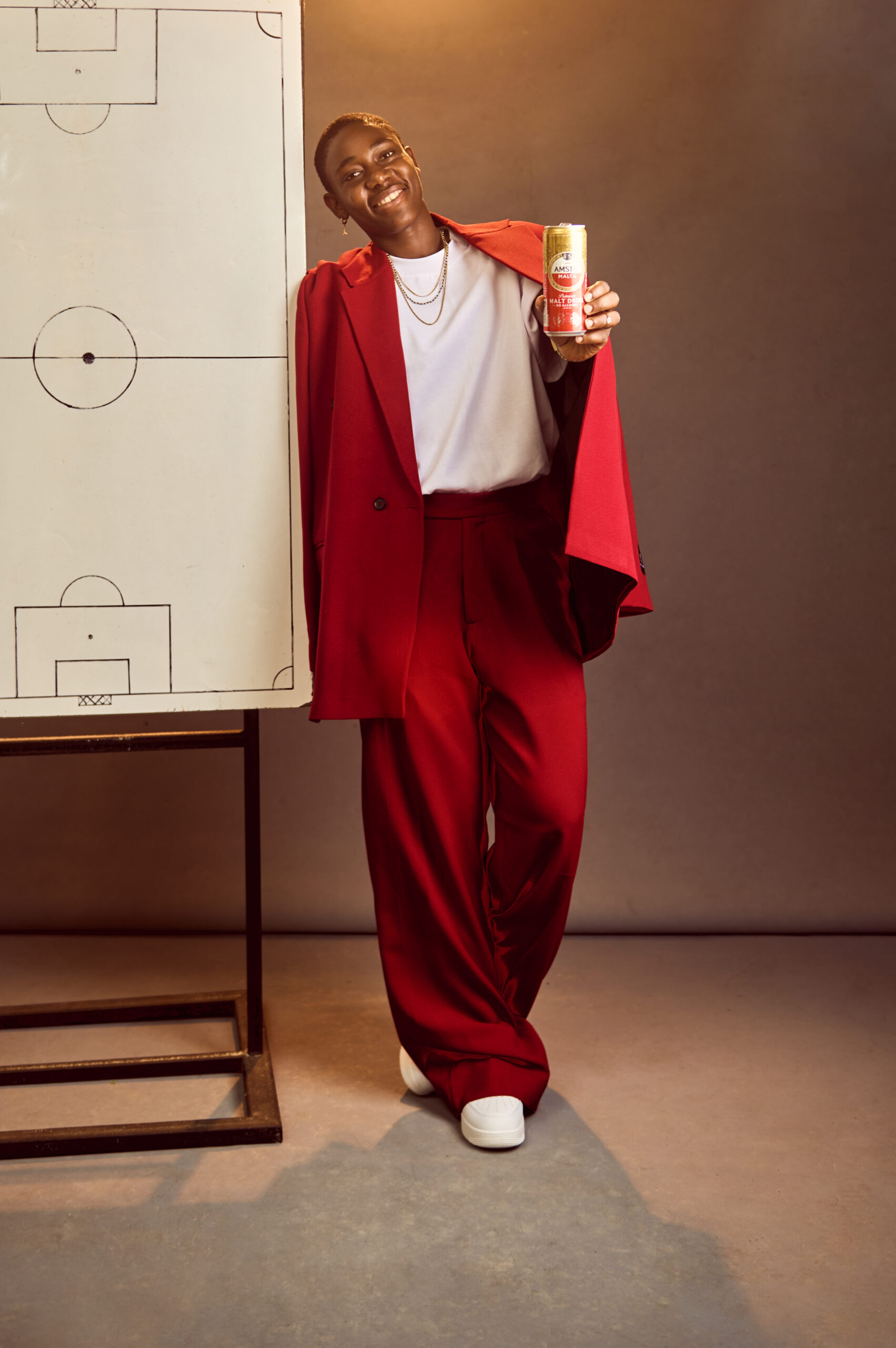 A scene from Amstel Malta's new commercial featuring Asisat Oshoala