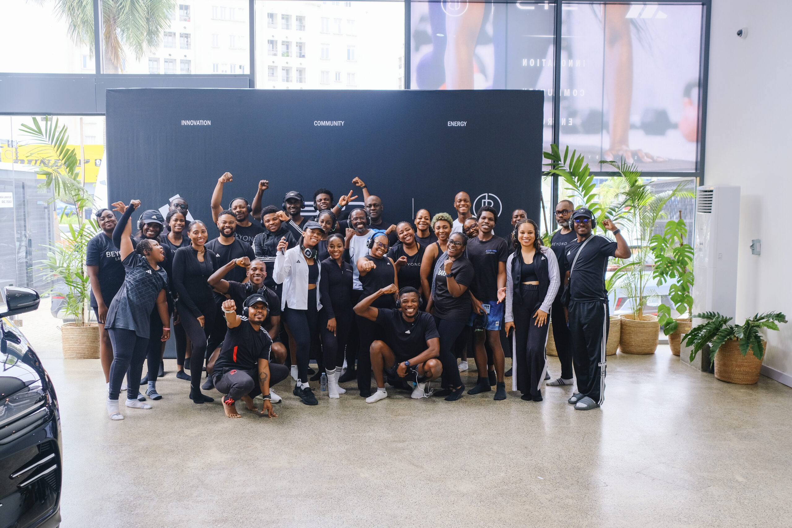 Attendees participating in a wellness morning event.