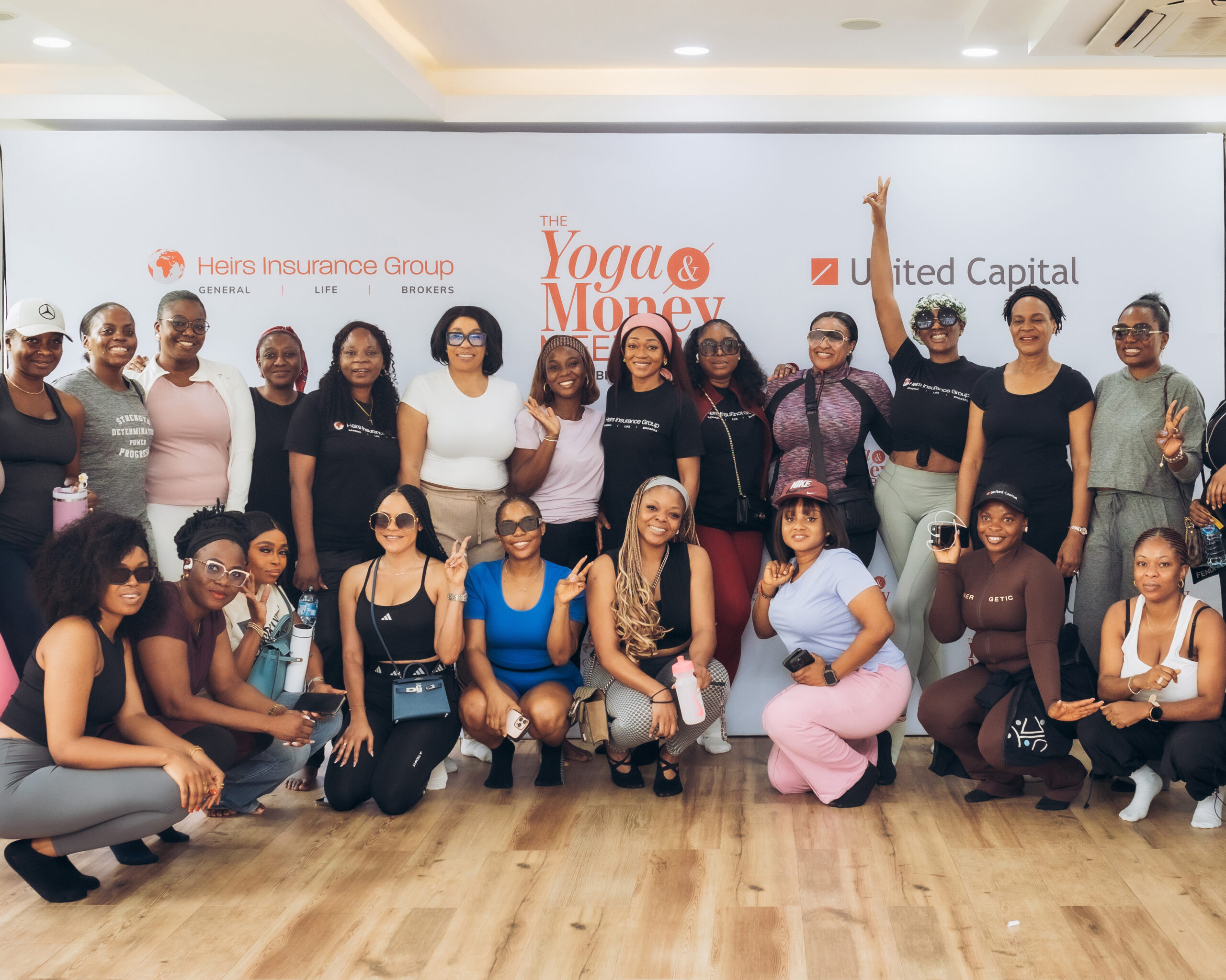 A group of women attending the Yoga and Money Meet event.